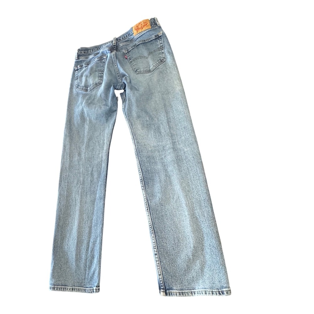 Levis 501 Jeans Mens 32x32 Light Wash Denim Straight Leg Blue Cotton Casual 90s